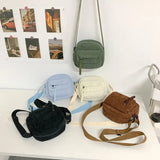 Lkblock Preppy Style Small Bags Women Soft Corduroy Purses and Handbags Girls Crossbody Bags Phone Bag Student Casual Shoulder Bag Bolso