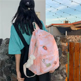 Lkblock Sweet Versatile Backpack Girls Gradient Color Korean Harajuku Large Capacity High School Schoolbags Fashion Trend Backpack Ins