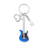 Lkblock Hot Sale Metal Hiphop Rock Y2K Guitar Keychain With Star Heart Cool Fashion Punk Harajuku Music Keyring Bag Pendant Accessories