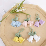 Lkblock Handmade Flower Knitted Keychain Keyring Women Crocheted Wool Flower Leaf Bag Pendants Car Key Ring Fresh Handbag Charms Gifts