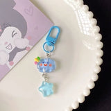 Lkblock Cute Mood Cloud Star Keychain Girls Cartoon Kawaii Key Chain for Women Couple Children Bag Charms Kpop Jewelry Key Accessories