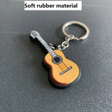 Lkblock Hot Sale Metal Hiphop Rock Y2K Guitar Keychain With Star Heart Cool Fashion Punk Harajuku Music Keyring Bag Pendant Accessories