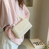 Lkblock Chic Everyday Pearl Weave Tote Bags