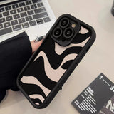 Lkblock Zebra Stripe Phone Case For iPhone 14 13 11 12 15 Pro Max 7 8 XS XR XS MAX Soft Silicone Fashion Shockproof Back Cover Case