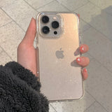 Lkblock Luxury Clear Glitter Case For iPhone 11 12 13 14 15 Pro Max Xs XR Max 7 8 Plus Mini Soft Transparent Silicone Cover