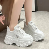 Lkblock White Black Chunky Sneakers Women Spring Autumn Thick Bottom Dad Shoes Woman Fashion PU Leather Platform Sneakers Ladies