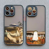 Lkblock Cute Ghost Phone Case For iPhone 16 15 14 Plus 13 12 11 Pro Max Mini XS X XR SE2020 7 8 Plus Shockproof Back Cover Fundas Capa