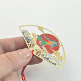 Lkblock Exquisite Hollow Fan Shape Bookmarks With Tassel Beautiful Chinese Style Metal Book Mark Student Stationery Reading Supplies