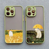 Lkblock Cute Ghost Phone Case For iPhone 16 15 14 Plus 13 12 11 Pro Max Mini XS X XR SE2020 7 8 Plus Shockproof Back Cover Fundas Capa