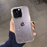 Lkblock Luxury Soft Silicone Clear Glitter Phone Case For IPhone 15 14 13 12 11 Pro Max 15 Plus X XS Max XR Shockproof Cover Funda