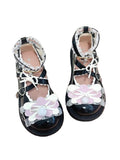 Lkblock Summer Lolita Sweet Sandals Women Japanese Bow Kawaii Chic Mary Janes Shoes Female Preppy Style Lace-up Round Toe Shoes