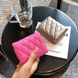 Lkblock New Fashion Cute Ladies Three Fold Small Wallets Leisure Travel Coin Purses Women PU Leather Multi Card Wallet