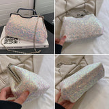 Lkblock Shining Crossbody Bags For Women Sequined Women's Bag Female Purses Luxury Lady Party Wedding HandBag Fashion Evening Clutch bag