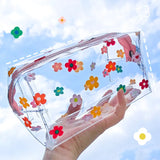 Lkblock Big Waterproof Transparent Pencil Case PVC Stationery Gift Girls Students Pencil Bag Kawaii Makeup Cosmetic Bag Travel Bags