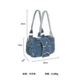 Lkblock Korean Fashion Vintage Metal Star Aesthetic Denim Women Underarm Shoulder Bag New Y2k Streetwear Ladies Purses and Handbags