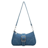 Lkblock Vintage Denim Women's Shoulder Bag Fashion Ladies Crossbody Bag Chain Small Armpit Bag Handbags Simple Female Underarm Bag Purse