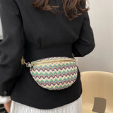 Lkblock New Trendy Fashionable Mother Child Chest Bag Personalized Stripe Ethnic Style Crossbody Bag High end Simple Versatile Waist Bag