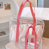 Lkblock Travel PVC Cosmetic Bags Women Transparent Clear Zipper Makeup Bags Organizer Bath Wash Bag Make Up Tote Handbags Case