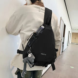 Lkblock New Chest Bag Men's Crossbody Bag Multi Functional Casual One Shoulder Backpack Large Capacity Messenger Bags for Men Bolsa