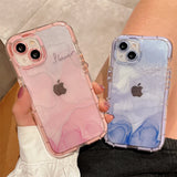 Lkblock Super Shockproof Gradient Marble Bumper Phone Case For iPhone 14 11 12 13 15 Pro XS Max X XR Clear Soft Silicone Back Cover Case