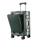 Lkblock 20/22/24/26/28'' Rolling Luggage Laptop Front Open Pocket Case Aluminum Frame Travel Trolley Suitcase Cabin Carry on Luggage Bag