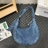 Lkblock Fashion Blue Denim Shoulder Bags For Women Korea Style Canvas Casual Crossbody Bags 2024 New Pastoral Cloth Female Packages