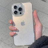 Lkblock Luxury Clear Glitter Case For iPhone 11 12 13 14 15 Pro Max Xs XR Max 7 8 Plus Mini Soft Transparent Silicone Cover