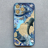 Lkblock Ocean Whale Shark Swimming Phone Case Cover For iPhone 16 15 14 Plus Pro Max XR XS X 11 12 13 Mini Pro Max SE2 7 8 Plus Shells