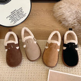 Lkblock Autumn Winter Women Shoes Casual Flat Shoes Women Moccasins Soft Loafers Fashion Comfort Warm Plush Slip on Female Cotton Shoes