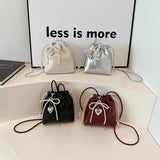 Lkblock Mini PU Leather Crossbody Bags for Women 2024 Y2k Fashion Summer Shoulder Bags Travel Drawstring Handbags and  Purses