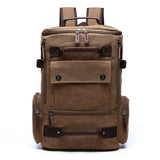 Lkblock Men's Backpack Vintage Canvas Backpack School Bag Men's Travel Bags Large Capacity Backpack Laptop Backpack Bag High Qualit