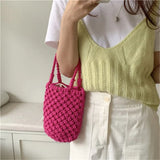 Lkblock Luxury Designer Handbag Woven Cute Casual Versatile Solid Color Small Women Bag Crochet High Quality New 2024 Fashion Clutch