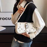 Lkblock Designer Underarm Shoulder Crossbody Bags for Women Handbags and Purses New Fashion Saddle Ladies Messenger Bags