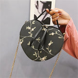 Lkblock Pink Aesthetic Lace Flower Embroidered Heart-shaped Handbag with zipper closure and chain bag