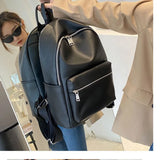 Lkblock Women School Bag High Quality Pu Leather Luxury Shoulder Bags Designer Large Capacity Casual Versatile Backpack Solid Color