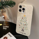 Lkblock Soft Cartoon Christmas Tree Pattern Phone Case For iPhone 16 15 14 13 12 11 Pro Max XR X XS 8 7 Plus Silicone Shockproof Cover