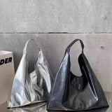 Lkblock Trendy Simple Women Tote Bags Luxury Design Elegant  Underarm Bag big capacity Y2k silver Vintage Shoulder bags Handbags