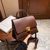 Lkblock Retro Handbags For Women Flap Shape Pure Color Shoulder Crossbody Bags With Golden Hasp  Designer Luxury Messenger Bag