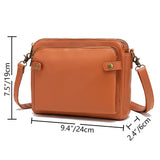 Lkblock Bags For Women Trend 2024 Three Layer Vintage Leather Crossbody Bags Women's Shoulder Square Bag Brown Satchel Clutches