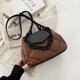 Lkblock Kawaii Tote Bag 2024 Hit Winter PU Leather Padded Quilted  Women's Designer Handbag Luxury Brand Chain Shoulder Crossbody Bags