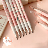 Lkblock 2/4pcs HB Kawaii Mechanical Pencil Cute Non Sharpening Automatic Pencils Korean Stationery for School Kids Gifts Office Supplies