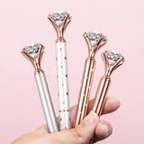 Lkblock Large Diamond Crystal Pen Ballpoint Pen Student Stationery Office Business Gifts 1.0mm Metal Nib Rhinestone Pen Ball Point Pen