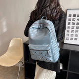 Lkblock New Rock Style Women Backpack Big Capacity Fashion Bags for Girls High Quality Rivet Design Bagpack Mochila Feminina