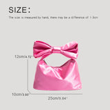 Lkblock Korean Casual Pillow Bags For Women Luxury Designer Handbag And Purse 2024 New In Satin Bow Bit To Handle Small Cloth Hand Wrist