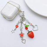 Lkblock Cherry Pendant Fashionable Strawberry Keys Holder Keychains Keyring Ornaments Backpack Pendant for Keys Bag