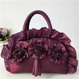 Lkblock Gothic Purple Y2k Hand Bag Women New Dark Lolita Soft Chic Handle Purse Female Vintage Flower Cute Mini Bag