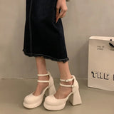 Lkblock Platform Night Club Mary Jane Shoes Fashion Cross Strap Thick Heel Shoes Ladies Dancing Party Prom Shoes