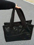 Lkblock Autumn Winter New Lamb Wool Tote Bag Large Capacity Versatile Single Shoulder Crossbody Student Commuting Bags