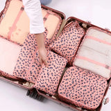 Lkblock 6-piece Large Size Travel Organizer Portable Suitcase Organizer Clothes Shoes Makeup Bag Luggage Organizer Travel Storage Bag