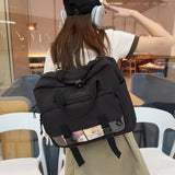 Lkblock Kawaii Backpack Women Large-capacity Nylon Bag College Student Book Bag Tote Handbags Transparent Itabag Crossbody Bags Bolsos